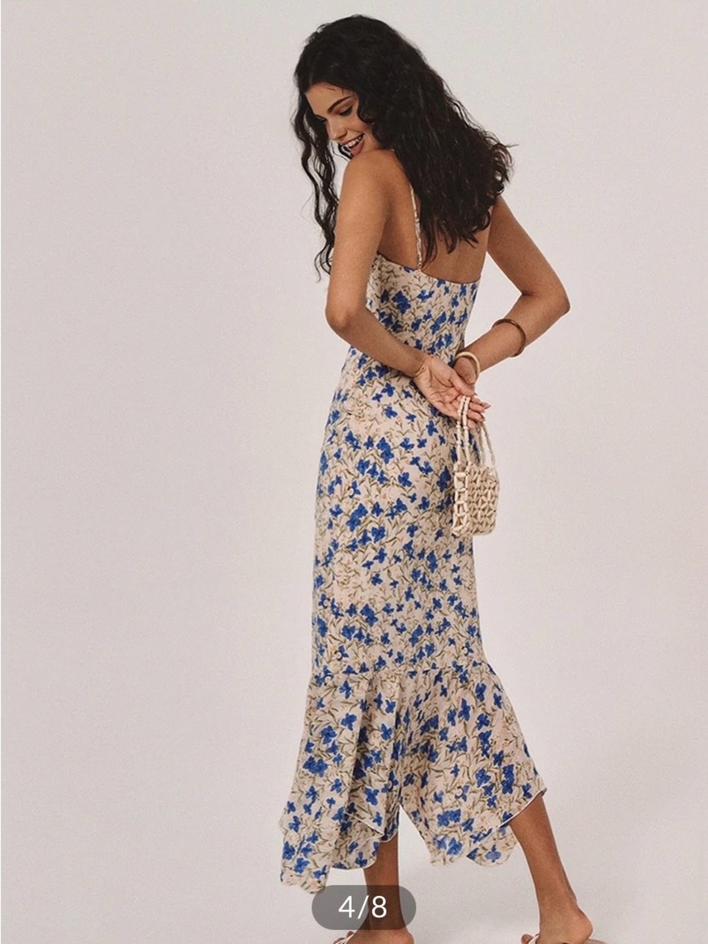 Commense Blue Floral Spaghetti-Strap Maxi Dress - Picture 4 of 7